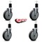 Service Caster 6'' Thermoplastic Rubber Wheel Swivel 1-3/4'' Expanding Stem Caster Set, 4PK SCC-EX20S614-TPRB-134-4 - alternate 3